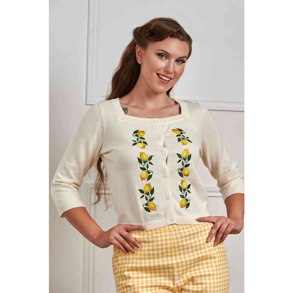 Banned - Marla Lemon Cardigan - Ivoorkleurig